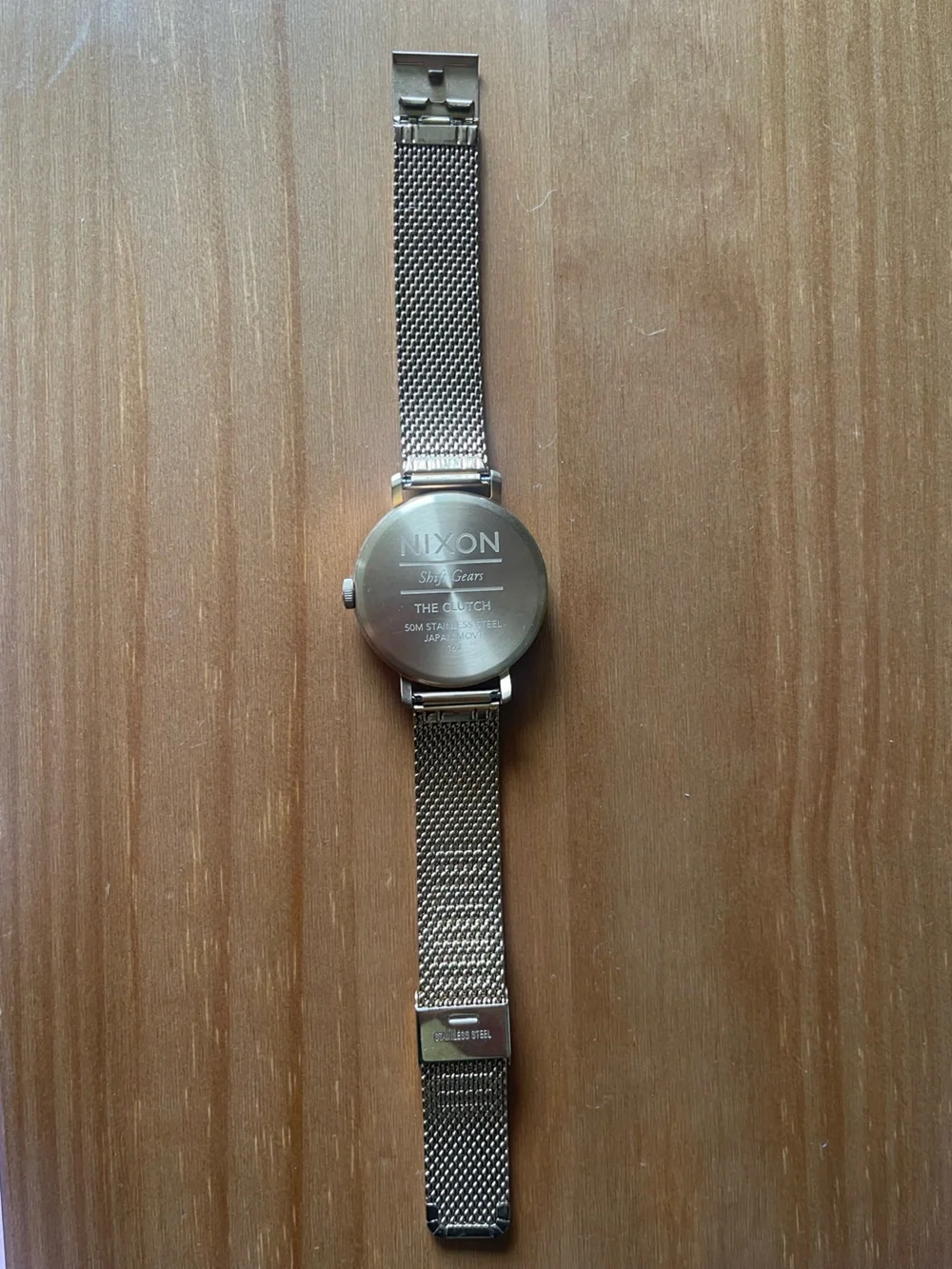 Nixon Men's Rose Gold Mesh Bracelet Watch with Black Dial